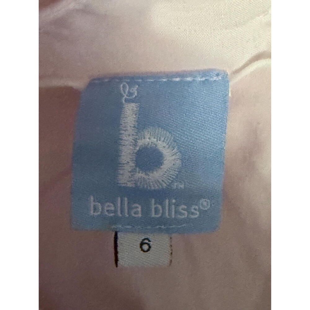 Bella Bliss Girls Size 6 Pink Sleeveless A-Line Dress White Ruffle Collar Preppy - Picture 4 of 4